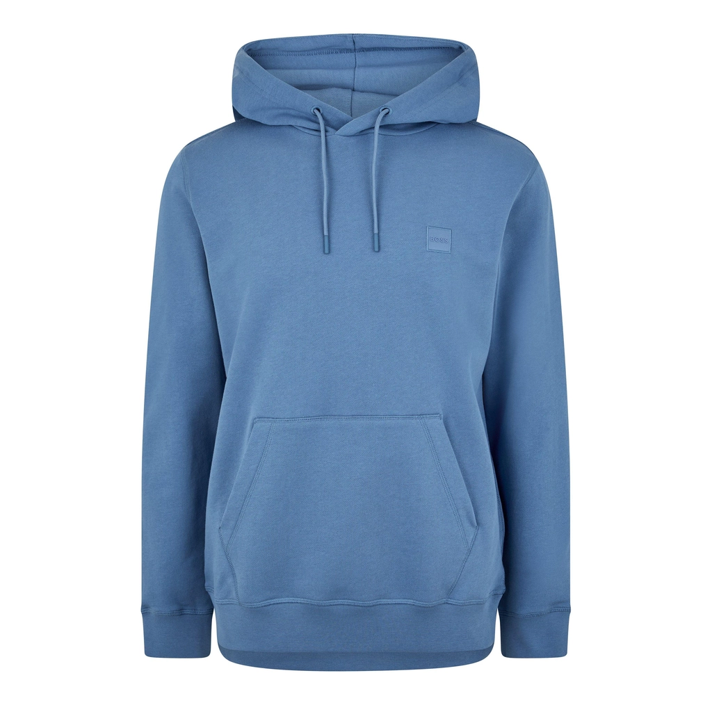 Hugo Boss Wetalk Logo Patch Hoodie - Lt Pas Blue 459